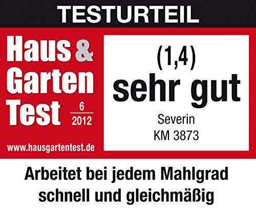 SEVERIN S73873 KM 3873 Elektrische Mahlwerk-Kaffeemühle (150 W, Edelstahl-Kegelmahlwerk, Max. Füllmenge 150,g) weiß… – Bild 8
