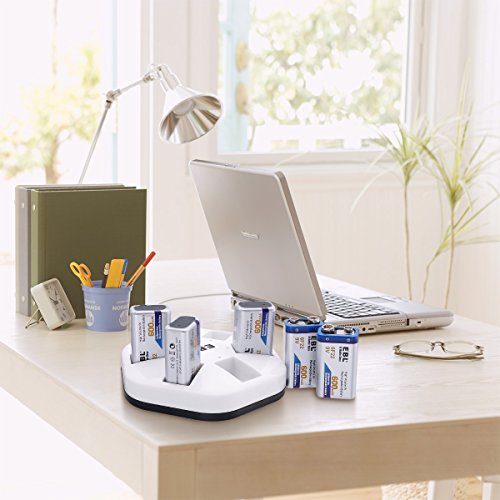 6 EBL+Battery+Charger+Rechargeable+Batteries