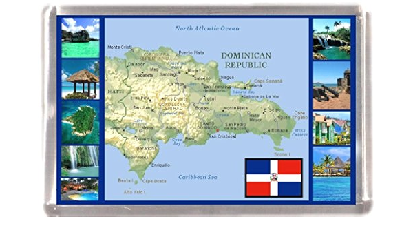 Imán para nevera, diseño de mapa de la República Dominicana ...
