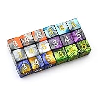 Smartdealspro 18-Pack 16mm D6 Six Sides Two Color Dice for DND MTG RPG Wow Table Games