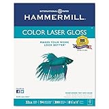 Hammermill 163110 Color Laser Gloss Paper, 94 Brightness, 32lb, 8-1/2 x 11, White, 300 Sheets/Pack