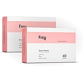 FREY Naturally Scented Dryer Sheets - Fabric Softener for Soft, Fresh & Clean Clothes (2-pack, Jasmine Rose)