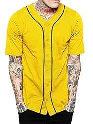 Hat and Beyond Mens Baseball Button Down Jersey