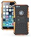 Cable And Case iPhone 6S Case, iPhone 6 Case [Heavy Duty] Tough Dual Layer 2 in 1 Rugged Rubber Hybrid Hard/Soft Impact Protective Cover [with Kickstand] for Men & Women - Orange