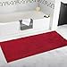 Extra Large Soft Plush Chenille Bathroom Runner Rug, Absorbent Microfiber Bath Mat, Machine Washable, Non-Slip Grip, Shag Carpet Great for Bath, Shower, Bedroom, or Door Mat (Red, 47/inch X27/'')