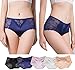LROCEN Womens Lace Underwear Hipster Panties,2 Pack Soft Seamless Sexy Lace Briefs Underpants Underwear for Women (5 Pack(Black,Blue,Yellow,White,Pink), S)