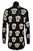 Thever Women Ladies Halloween Skull Skeleton Print Open Front Knitted Cardigan (X/L(14-16), Black)