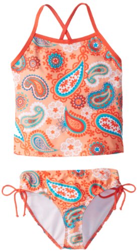 Kanu Surf Big Girls' Secret Garden Tankini, Coral, 7 Kanu Surf Big Girls' Secret Garden Tankini, Coral, 7