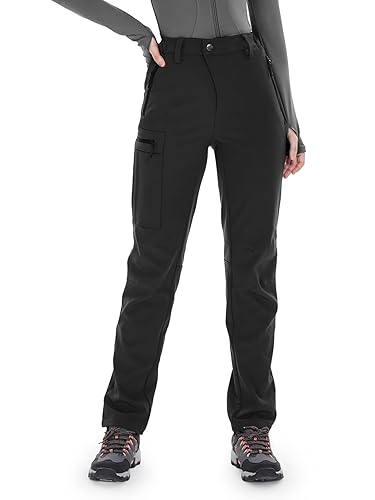 Wespornow Women's-Snow-Ski-Pants Fleece-Lined-Waterproof-Hiking