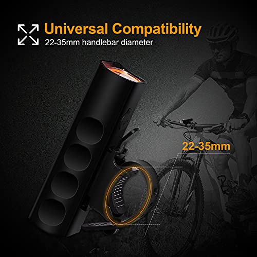 Lsnisni LED Bike Lights Set,USB Rechargeable Bicycle Front and Back Bike Light,3 Modes IPX6 Waterproof Headlight & Rear Light,for Safe Cycling Hiking Road Mountain Commuter