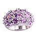 Psiroy 925 Sterling Silver Created Amethyst Filled Knuckle Joint Ring Band