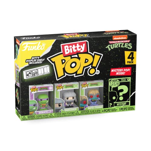 Funko Bitty Pop Teenage Mutant Ninja Turtles (TMNT) - Donatello 4PK - Leonardo, Michelangelo, April O’Neil and A Surprise Mystery Mini Figure - 0.9 Inch (2.2 Cm) Collectable - Gift Idea