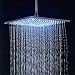 Rozin LED Light 16-inch Rainfall Shower Head Bathroom Square Top Sprayer Black Color