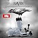 Dragonhawk Raven Rotary Tattoo Machine One Touch Hit Adjuster Machine with Mast Cartridge Tattoo Grip Q555Y (Gray+Cartridge Grip)
