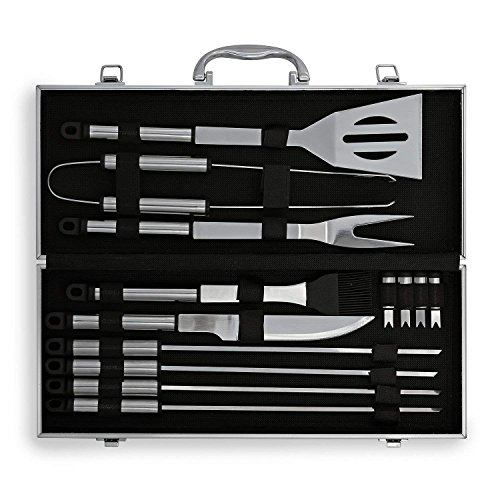 Flamen Bbq Tools Set, 13-Piece Grill Tools Set With 1 Aluminum Case, Heavy Duty Stainless Steel Barbecue Premium Grilling Utensils Accessories For Barbecue (1)