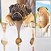 YOUNGFIT Peeking Over The Fence Hand-Painted Pug Statue, Beige