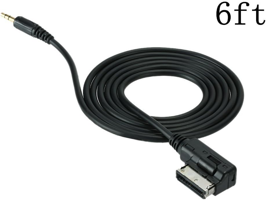 Akiimy 6ft Music Interface AMI MMI AUX Adapter Cable 3.5mm Jack Aux-in MP3 Audio Cable for Audi A3/A4/A5/A6/A8/Q5/Q7/R8/TT,VW Jetta GTI GLI Jetta Passat CC Tiguan Touareg EOS Golf Mk 6-2M
