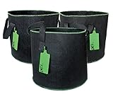 3-Pack Felt Grow Bags Bed Aeration Containers with Handles by Misslo (8 Gallons)
