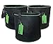 3-Pack Felt Grow Bags Bed Aeration Containers with Handles by Misslo (8 Gallons)