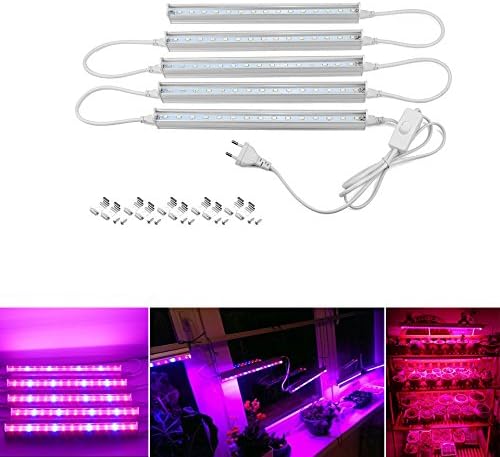 HKBAYI 5pcs Led Grow Light Full Spectrum T5 Tube LED Indoor Plant Lamp Hydroponic system Greenhouse LED grow tent Lamps for plants (5730 LED)