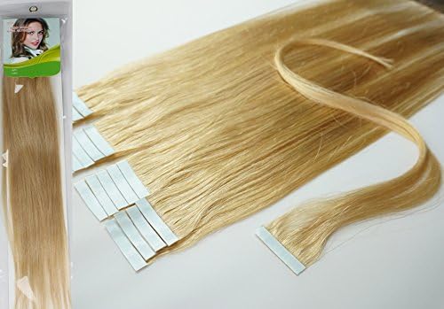 16'' 18''20''22'' 24''tape - In Real Human Hair Extensions Straight 17 Colors 20pcs Beauty Hair Style (18inch 40g/20pcs, #24 Golden Blonde)