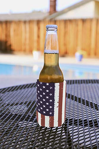 Can Coozies 6 Pc USA Flag Can Cooler Sleeve Bulk for Can and Bottle 12 oz