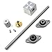 Ewead,200mm Length 8mm Dia Silver Vertical 2mm Lead Screw Rod & Pillow Block Mounted Bearing T8 Lead Screw Kit for 3D Printer Set of 6