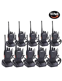 Walkie Talkies BF-888S - Lote de 2 radios recargables para adultos (16 canales, batería de iones de litio y cargador)