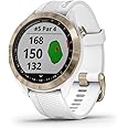Garmin Approach S40, Stylish GPS Golf Smartwatch, Lightweight With Touchscreen Display, White/Light Gold