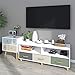 Lifewit Wood TV Stand TV Storage Console Contemporary Entertainment Unit Center Cabinet with 3 Fabric Drawers and 2 Shelves, White