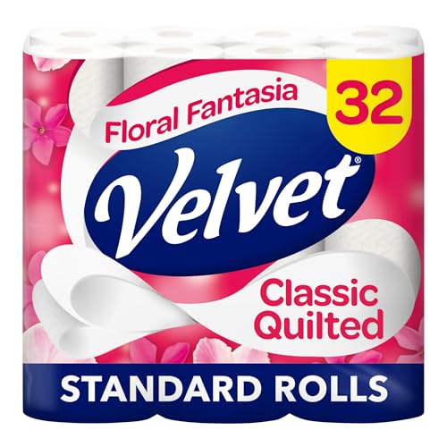 Velvet Classic Quilted Floral Fantasia Toilet Roll, 32 Rolls - S&S £8.07 / £7.22