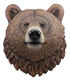 Ebros Brutus Realistic Large Brown Grizzly Bear Head Wall Decor 3D Plaque 15.5