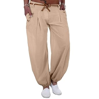 Haremshose Dorical Damen Pumphose Lange Elegant Leinen Hose,Yogahosen,Freizeithose,Stoffhose leicht,Pumphose zum Tanzen,Somme