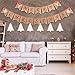 Jolik Merry Christmas Burlap Banner with 4 Red Bows - Merry Christmas Banner Decoration for Fireplace Wall Tree