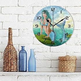 Naanle Fantasy Beautiful Woman Mermaid in Ocean Marine Sea Life Round/Square/Diamond Acrylic Wall Clock Oil Painting… 51zHFIyEtgL
