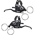 BESNIN Shifter and Brake Combo Bike Shifter&Brake 1 Pair 3x7 21Speed Mountain Bike shifters Shifter and Left/Right Brake Lever Set for Mountain Bike Folding Bike Universal (3x7 21speed)