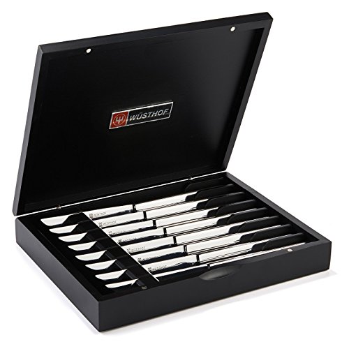 Wusthof Stainless Steel Eight Piece Steak Knife Set with Black Box 9468