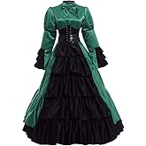 GRACEART Women Victorian Rococo Dress Gothic Ball Gown Costumes (Dress & Hoop skirt)