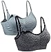 Suekaphin 2PACK Nursing Maternity Bra for Pregnancy Women Breastfeeding Comfortable Sleeping with Extenders,Heather(Gray+LightGray),X-Large