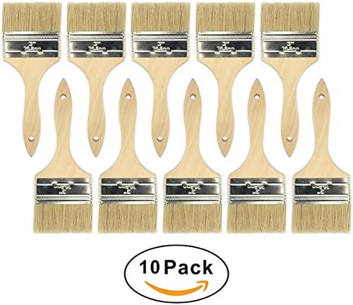 Paint Brushes Pure Bristle Paint Brushes 3 inch (10 Pack), Paint, Stains, Varnishes, Glues brush,Brush