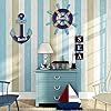 Meching-2-Pack-13-Nautical-Beach-Wooden-Ship-Wheel-and-13-Wood-Anchor-with-Rope-Nautical-Boat-Steering-Rudder-Wall-Decor-Door-Hanging-Ornament-Beach-Theme-Home-DecorationNavy-Blue Meching 2 Pack 13" Nautical Beach Wooden Ship Wheel and 13" Wood Anchor with Rope Nautical Boat Steering Rudder Wall Decor Door Hanging Ornament Beach Theme Home Decoration(Navy Blue)