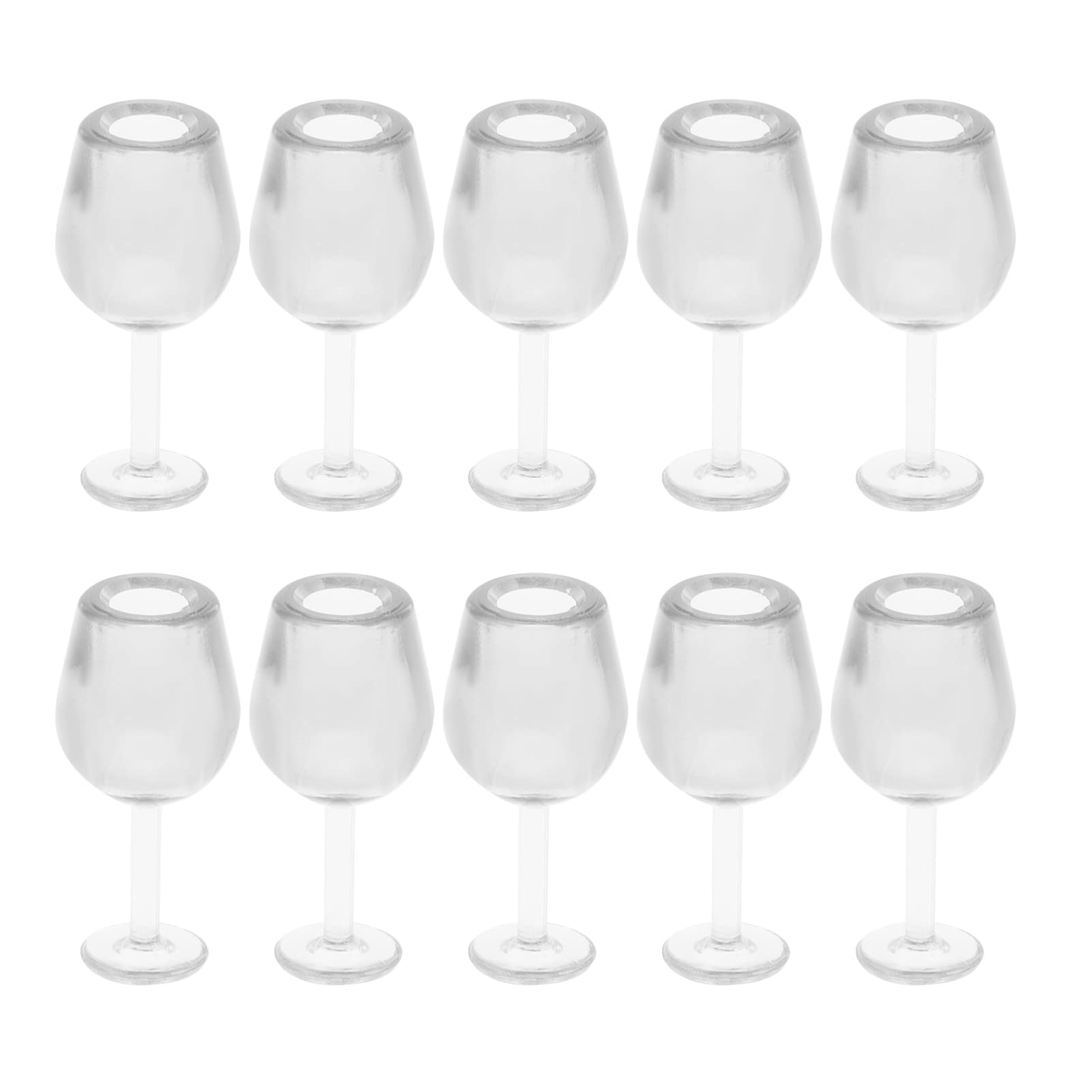 Kisangel 10pcs Mini Wine Glass Small Beverage Cup Miniature Wine Bottles for Dollhouse Kitchen Mini Things Mini Drinking Glasses Miniature Wine Glass White Child Plastic Scale Doll House