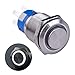 Ulincos® Latching Push Button Switch U19C2 1NO1NC SPDT ON/Off Silver Stainless Steel Shell with White LED Ring Suitable for 19mm 3/4