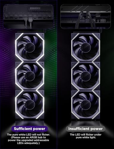 AsiaHorse Nyota Pro 120mm Case Fan, PC Fan 120mm Daisy Chain, ARGB PWM 2000RPM Quiet, High Airflow Case Fan, Standard Fan Blade