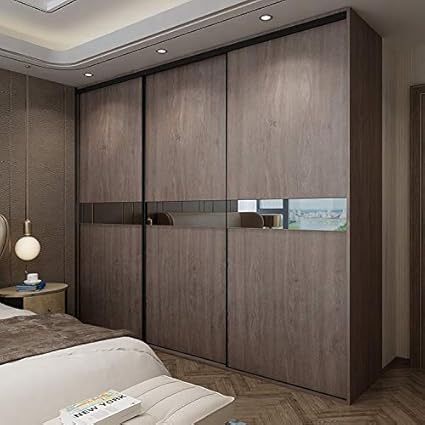 Vedika Interiors 3 Door With Light Walnut Finish Wardrobe Brown Amazon In Furniture