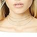 Zealmer Stunning Single & Layering Lariat Gold Choker Necklace Pendant Synthetic Diamond Pearl Bar