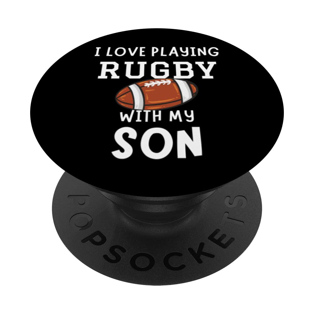 Playing Rugby With My Son Father And Boy Rugby PopSockets Swappable PopGrip