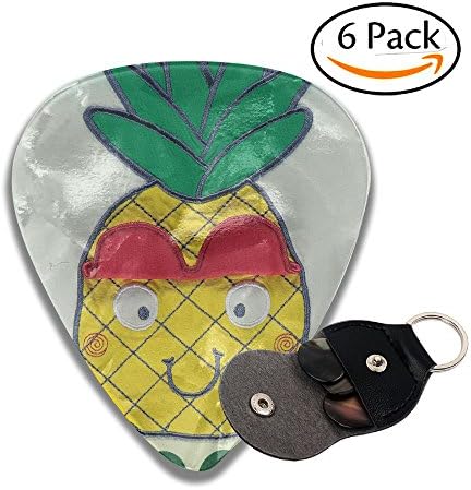 Janvonne Cartoon Pineapple 351 Shape Classic Celluloid Guitar Picks For Guitar Bass - 6 Pack .71mm