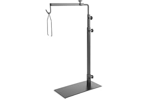 AUAAQ 15" to 37" Adjustable Reptile Heat Lamp Stand for Terrarium Metal Light Stand Floor Lamp Holder Heating Light Bracket Light Hanger for Fixing Porcelain, Deep Dome or Wire Clamp Lamp Fixtures