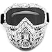 SPOSUNE Motorcycle Goggles Detachable Face Mask, ATV Dirt Bike Paintball Goggle Anti-Scratch UV400 Eyewear for Men Women